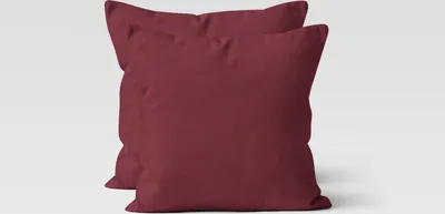 Produktbild von 2er Set Renforcé UNI Kissenhüllen 40x40 cm Kopfkissen Garnitur 100% Baumwolle Mit Reißverschluss bordeaux