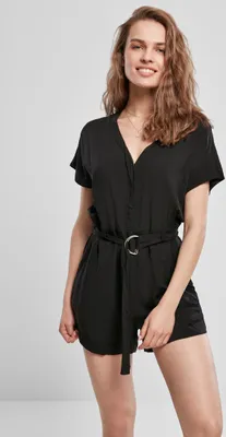 Zdjęcie produktu dla Urban Classics Ladies - Krótki wiskozowy kombinezon w paski - S
