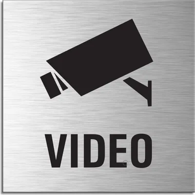 Produktbild von Schild - Video überwacht | Türschild 120 x 120 mm Aluminium selbstklebend