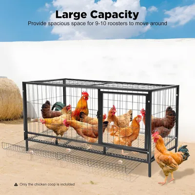 Produktbild von Hühnerstall - Hühnerhaus - Tiergehege - Geflügelstall - Tierstall - Automatischer Eiersammler - 120x58x62 cm