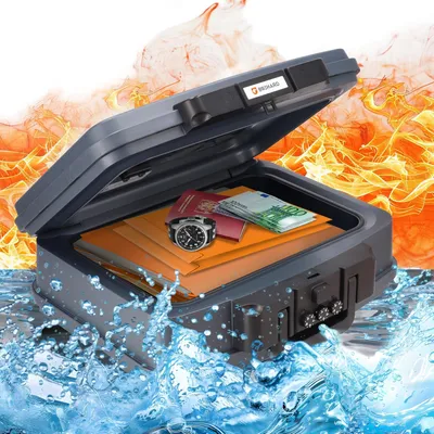 Produktbild von e Dokumentenkassette 2125N, A4 - wasserdichte & feuerfeste Dokumentenbox mit Zahlenschloss für Wertgegenstände & Dokumente tragbarer Saf