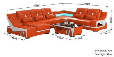 Zdjęcie produktu dla Sofa Narożna W Kształcie Litery U Designerska Czarny Zestaw