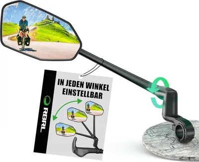 Image de RBRL Rétroviseur vélo ProVision-Verre véritable Aluminium Rotatif 360° Pliable Bleu