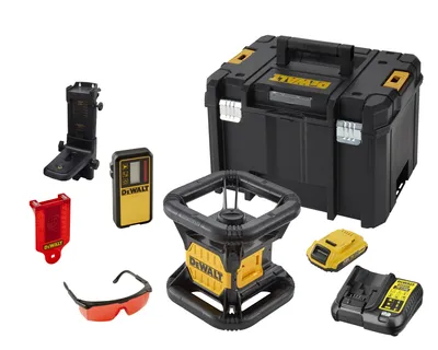 Produktbild von DeWalt DCE074D1R-QW Rotationslaser, Vertikal-Lot einfach,rot, inkl. 18V/2Ah Akku