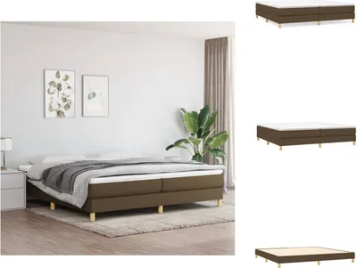 Obrázok produktu pre vidaXL Box spring bed dark brown 200x200 cm fabric - Postele a rámy postelí