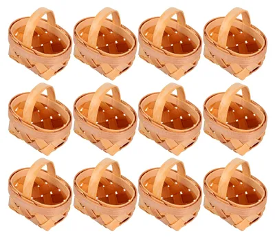 Produktbild von 12 Stück Miniatur Körbe Geflochten für Puppenhäuser