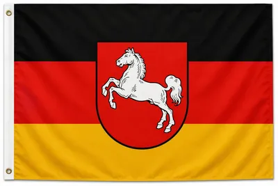 Produktbild von Flagge Niedersachsen 90 x 150 cm mit Metallösen - Fahne - Hissfahne - Hissflagge - Sturmflagge - zum hissen - - 100 Gramm Stoffgewicht