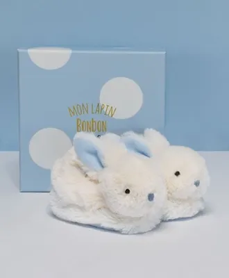 Immagine prodotto di Set regalo Doudou - Set di scarpine con sonagli coniglio blu 0-6 mesi
