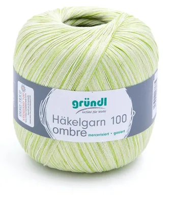 Produktbild von Gründl Häkelgarn ombre Stärke 10, Filethäkelgarn, 100 g, 100 % Baumwolle, Farbverlauf pistazie (06)