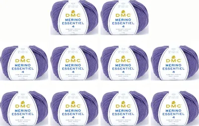 Obrázok produktu pre 10x DMC Merino Essentiel-4 – kvalitná priadza typu Aran, zložená z 50 % merino vlny a 50 %.Polyakrylu, kód 8149, (farba 861)