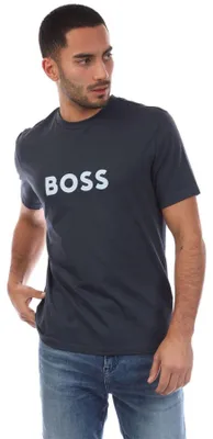 Image de Boss - T-shirt pour homme, coton, coupe classique GT16230 (L) (bleu marine)