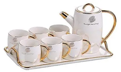 Productafbeelding van Keramische Theepotset met Goudomranding