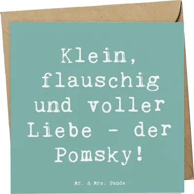 Produktbild von Mr. & Mrs. Panda Grußkarte Spruch Flauschiger Pomsky - Meeresbrise - Geschenk, loyal, Hunde, Hunderassen, doppelkarte, Pflege, Glückwunschkarte, Kuscheln, flauschig