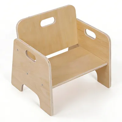 Obrázok produktu pre Detská stolička Relaxdays, pre deti od 1 roka, Montessori a samostatnosť, VxŠxH: 32 x 33 x 29 cm, detská stolička, drevo, prírodná farba