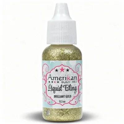 Image de Amerikan body art liquide bling brillant or 15 ml