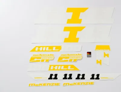 Produktbild von Fahrrad DEKOR Satz Aufkleber Rahmen Sticker MC KENZIE Label weiß gelb