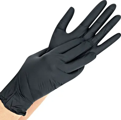 Immagine prodotto di 10x Hygostar 27018 Nitrilhandschuhe Safe Light schwarz Gr. 9/L puderfrei