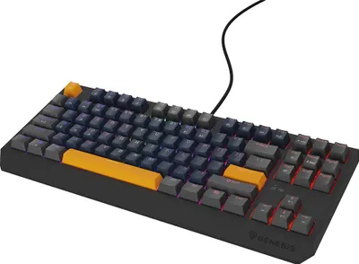 Obrázek produktu pro GENESIS THOR 230 TKL, Kabelový a bezdrátový, USB + RF Wireless + Bluetooth, Mechanický spínač, QWERTY, RGB LED, Černá, Modrá, Šedá, Oranžová