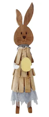 Produktbild von Deko Hase Holz Hasen Oster Garten Figur Skulptur Osterhase Ei Osterei Objekt