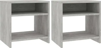Produktbild von The Living Store Nachttische 2 Stk. Betongrau 40x30x40 cm Holzwerkstoff