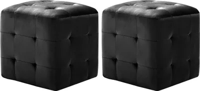 Obrázek produktu pro Taburety 2 ks černé 30 x 30 x 30 cm sametová látka
