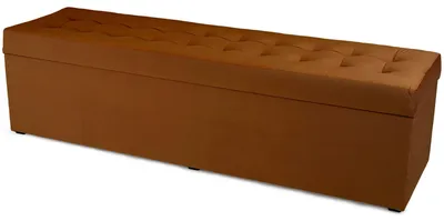 Produktbild von MG Design Polsterhocker Braun 45x160 cm - Stauraum 190L, bis 300 kg, samtig-weich mit Schimmer, pflegeleicht, für Wohnzimmer & Flur