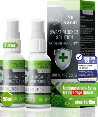 Produktbild von 2 Stück No Sweat Antitranspirant Spray 50ml - Extra Stark, 7 Tage Schutz gegen Schwitzen x2