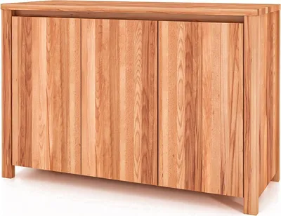 Produktbild von Kommode Tinci aus Kernbuche massiv 115x45x77 mit 3 Türen und Holzbeinen