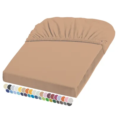 Produktbild von liebling Elasthan Spannbetttuch 200x200 bis 210-220 cm, mit Rundumgummizug, faltenfrei & atmungsaktiv, Matratzen bis 26 cm Höhe, braun