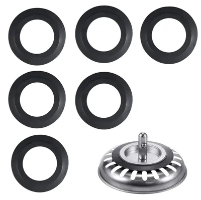 Productafbeelding van TRANKIELO® - 6 stuks zeefmandjes afdichtingsring - Ø 32 mm binnen, Ø 54 mm buiten - Vervangende afdichting voor gootsteen