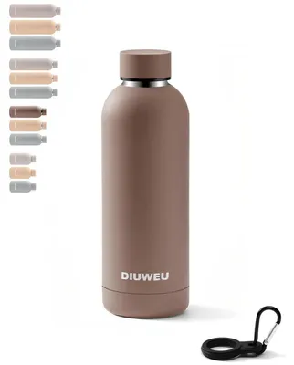Obrázek produktu pro Nerezová láhev na pití, termoska s karabinou, 500 ml, růžová