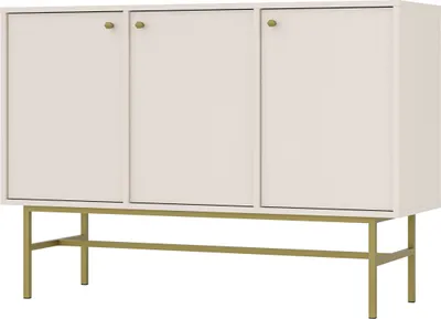 Produktbild von Masseno Kommode TORINO 125 cm Sideboard mit 3 Türen für Wohnzimmer Schlafzimmer Modern 125x41x86 cm Beige / Beige