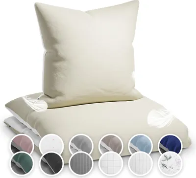 Produktbild von Sleepwise Bettwäsche 135x200 cm, Microfaser Bettwäsche Getestet, Weicher Winter- und Sommer Bettbezug, Antistatisch & Atmungsaktiv, Allergiker Duvet Cover Bügelfrei, 1 Bett- und 1 Kissenbezug