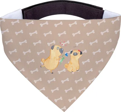 Produktbild von Mr. & Mrs. Panda Hund Halstuch Mops Verliebt - Hundeglück - Geschenk, Hunde Schal, Liebe, Sprüche, Hundeliebe, Hundehalstuch, Knuffig, Hunde-Halstuch