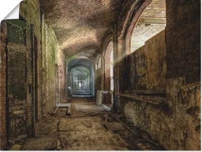 Produktbild von ARTland Poster Lost Place düsterer Gang Größe: 60x45 cm