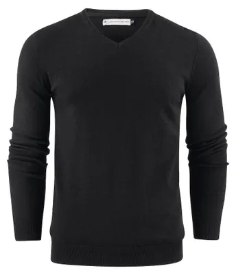 Produktbild von James Harvest - "Ashland" Pullover für Herren, V-Ausschnitt, Baumwolle ET926 (L) (Schwarz)