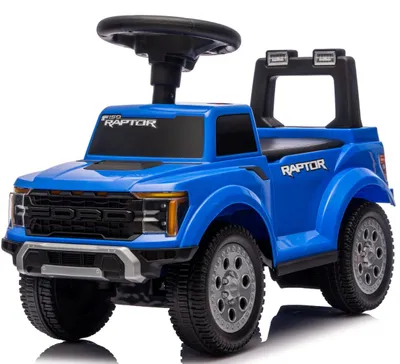 Immagine prodotto di Macchinina con maniglione per bambini a partire da 1 anno, vano portaoggetti con luci LED, modello Ford Raptor blu, Sun Baby