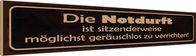 Produktbild von vianmo Holzschild 10x46 cm Notduft ist sitzenderweise Spruch Zitat