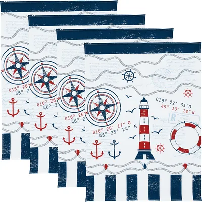 Produktbild von Erwin Müller Geschirrtuch 4er-Pack Leuchtturm 50x70 cm