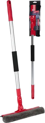 Image de Raclette Dirt Devil avec microfibre et manche télescopique – Pour vitres et miroirs