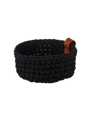 Obrázok produktu pre ASA Häkelkorb S, schwarz  d. 17 cm, h. 7 cm, Bavlna
