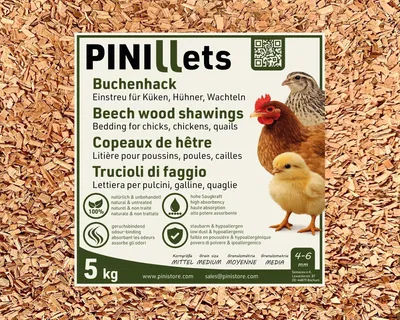 Productafbeelding van Buchenhoutsnippers als bodembedekking, 5 kg, voor dieren