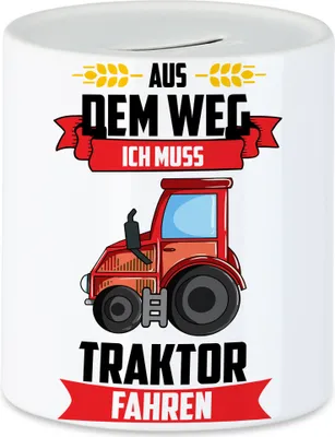 Produktbild von Aus dem Weg ich muss Traktor Fahren Spardose Trecker Fans Geschenkidee Jungs Bauern