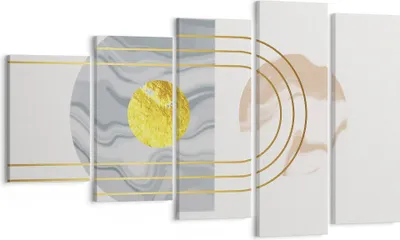 Produktbild von Bild auf Leinwand - Leinwandbild - 5 Teile - Modern Gold abstrakt - 100x60cm - Wand Bild - Wanddeko - Wandbilder - Leinwanddruck - Bilder - Wanddekoration - Leinwand bilder - Wandbild - EG100x60-4574