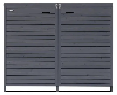 Produktbild von Mülltonnenbox 240L Adria24 für 2 Mülltonnen, Mülltonnenverkleidung aus imprägniertem Holz in Anthrazit