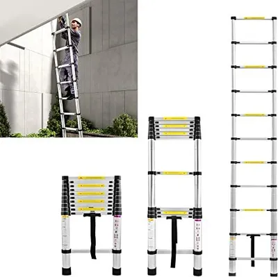 Image de ACXIN Echelle télescopique 3.2M Echelle multifonctionnelle Echelle à coulisse Echelle simple Echelle polyvalente Echelle extensible 11 marches Escabeau Capacité de charge 150KG