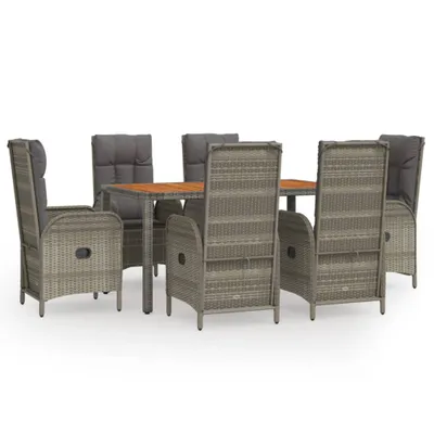 Zdjęcie produktu dla VidaXL 3185041, Szary, Drewno akacjowe, Żywica, Stal, 1500 mm, 900 mm, 750 mm