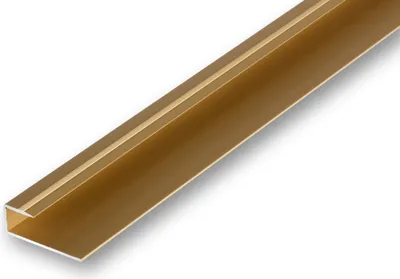 Produktbild von (9,04EUR/m) Einschubprofil von 7 - 9 mm Belagstärke 1500 mm lang goldfarben Abschlussprofil für Hartböden U-Profil