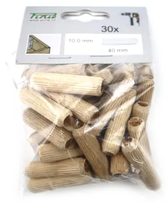 Produktbild von Holzdübel Riffeldübel Buche Holz Dübel Holzstifte 10 x 40 mm Möbelstifte 30Stck