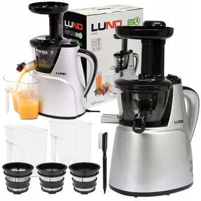 Zdjęcie produktu dla Sokowirówka Slow Juicer 150 W srebrna z 3 filtrami i akcesoriami